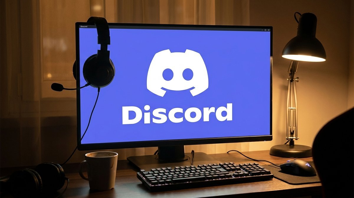 Bildschirm mit dem Discord-Logo